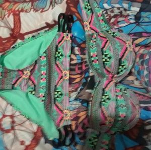 Rue 21 Strapless Aztec padded bikini size small